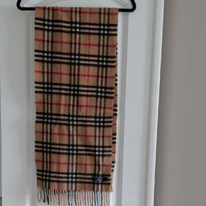Burberry Beige and Black Checkered Scarf